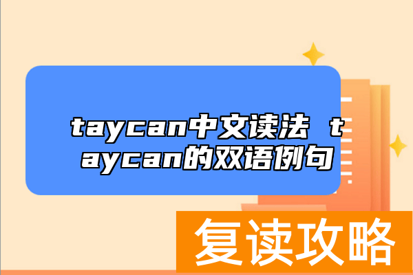 taycan中文读法 taycan的双语例句
