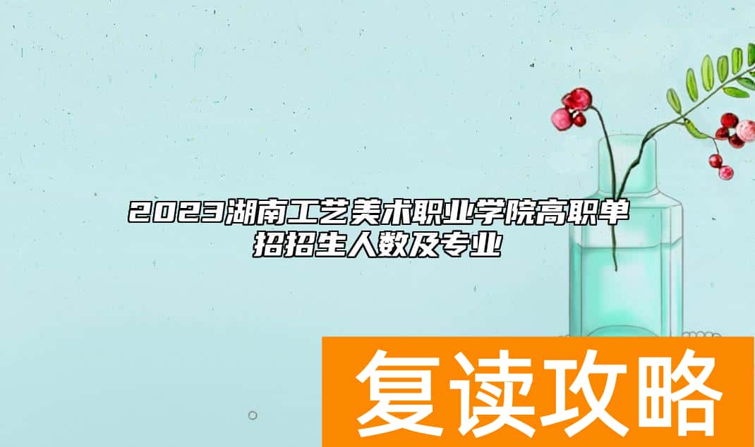 2023湖南工艺美术职业学院高职单招招生人数及专业